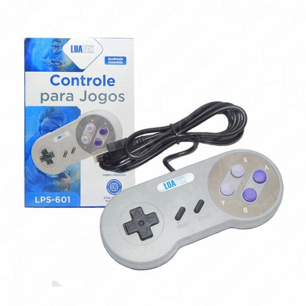 Controle Usb Super Nintendo Snes Compatível Com Computador Pc Mac