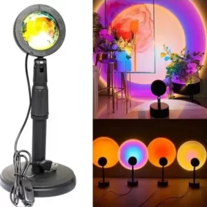 Luminária Por Do Sol Luz Noturna Projetor Led Sunset Tripé