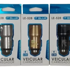 Carregador Veicular LE-528 2.4A IT-Blue iphone