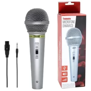 Microfone Tomate Mt-1018 Dinâmico Unidirecional 2m Com Fio