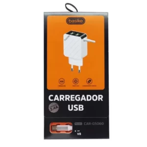 Carregador Rápido Celular 2.4A 2 entradas USB V8