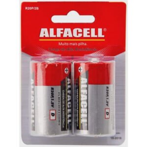 Pilhas D 1.5V 02 Unidades Alfacell R-20P original