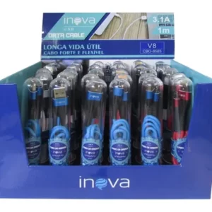 Caixa com 30 Cabos Flexíveis Inova 3.1 V8 Cores Sortidas- CAB66