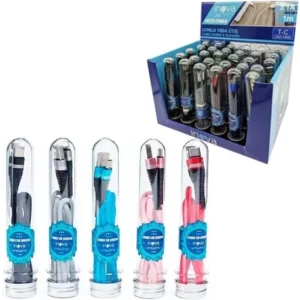 Caixa com 30 Cabos Flexíveis Inova TIPO C Cores Sortidas- 2M