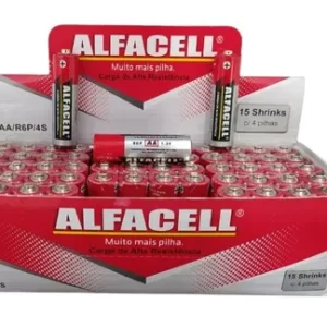 Pilha AA R6P/ 4S Alfacell 1,5v Cx 60 Un Original