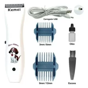 Máquina De Tosa Cães E Gatos Sem Fio Kemei KM -1051