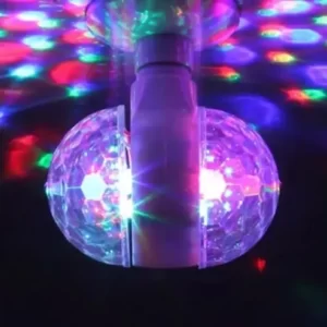 Lâmpada Giratória Led Rgb Globo duplo