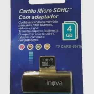 Cartão Micro SDHC CARD-8570 com Adaptador 4GB