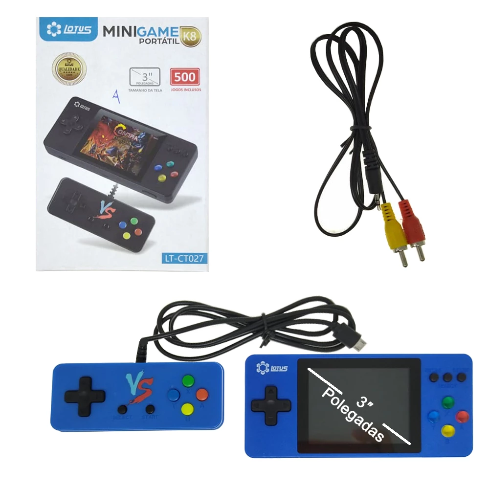 Mini Videogame Portátil Jogos Usb Tv Jogos Console Retrô 4,3 Cor Preto