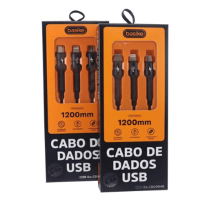 CABO BASIKE 2.4A USB V8 / IP / T-C 1200MM BA CBO-9948