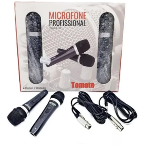 Microfone Com Fio Duplo Profissional Modelo Mt-1003