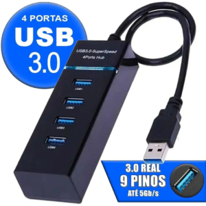 HUB USB 3.0 Com 4 Portas 5Gbps Altomex